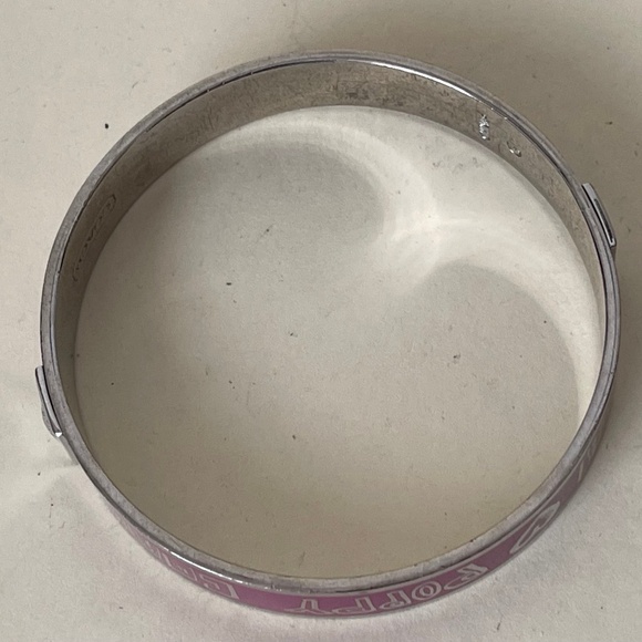 COACH limited edition Poppy pink enamel bangle bracelet - Picture 4 of 6